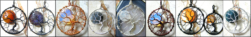 This is a unique take on the popular Tree of Life pendants I'm famous for. There are no "leaves" in this piece. Instead, it celebrates bare branches of a tree against a night sky with a full moon. Available in a variety of wire colors like silver, copper, brown, gunmetal, black and more and a variety of moons from rainbow moonstone, opalite moonstone, shell, labradorite, fire crack agate and more.