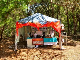 PhoenixFire Designs tent and wares on display as a vendor at the Bay Area Renaissance Festival in Tampa
