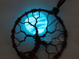glow in the dark full moon tree of life pendant by PhoenixFire Designs