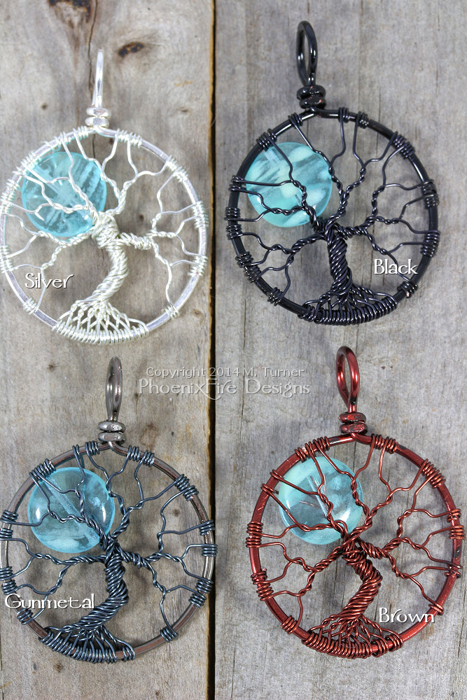 glow in the dark full moon tree of life pendants PhoenixFire Designs