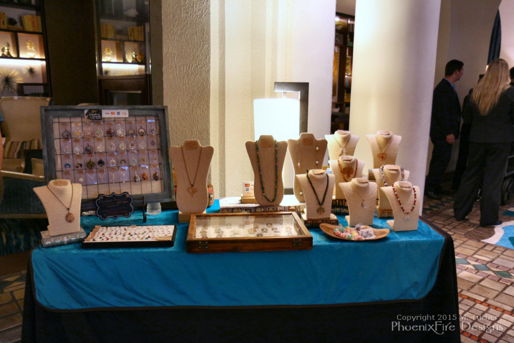 Local artisan jewelry boutique, PhoenixFire Designs exhibition display at the Vinoy Resort St. Petersburg, July 24, 2015