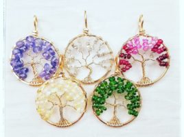 Go for the Gold! 14k gf gemstone tree of life pendants, gold jewelry, handmade luxury gift for her by PhoenixFire Designs on etsy.