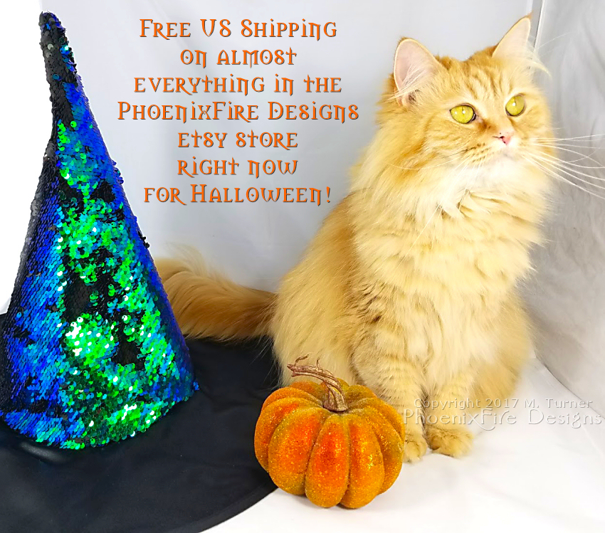 Halloween orange witch cat Ginger free shipping phoenixfire designs halloween jewelry, glow in the dark full moon tree of life, moonstone necklace at etsy. Discount, sale, coupon code for etsy shop!