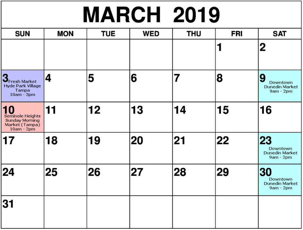 PhoenixFire Designs March Show Schedule Calendar