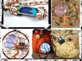 Free shipping at PhoenixFire Designs including full moon tree of life pendants, birthstone jewelry, steampunk, bridal, wire wrapped and more!