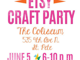 PhoenixFire Designs will be vending at the 2015 Etsy Craft Party at the Coliseum, Downtown St. Petersburg Friday June 5th 2015 from 6-10pm. Free event! Indoor event, things to do, tampa, tampa bay, crafts, art shows, festivals, craft fairs, art fairs