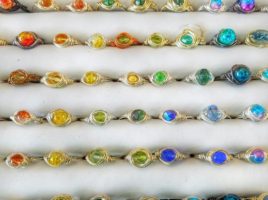 Show exclusive! My handmade wire wrapped rings are only $10 and each is unique with a variety of rainbow colors to chose from! Follow PhoenixFire Designs for our show schedule!